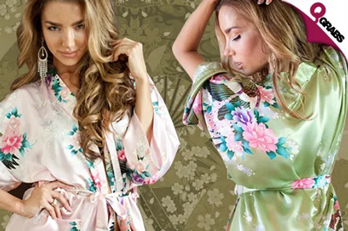 For QR69, Add Some Asian Elegance with a Silk Kimono - Choose from 7 Beautiful Colors! (QR119 Value)